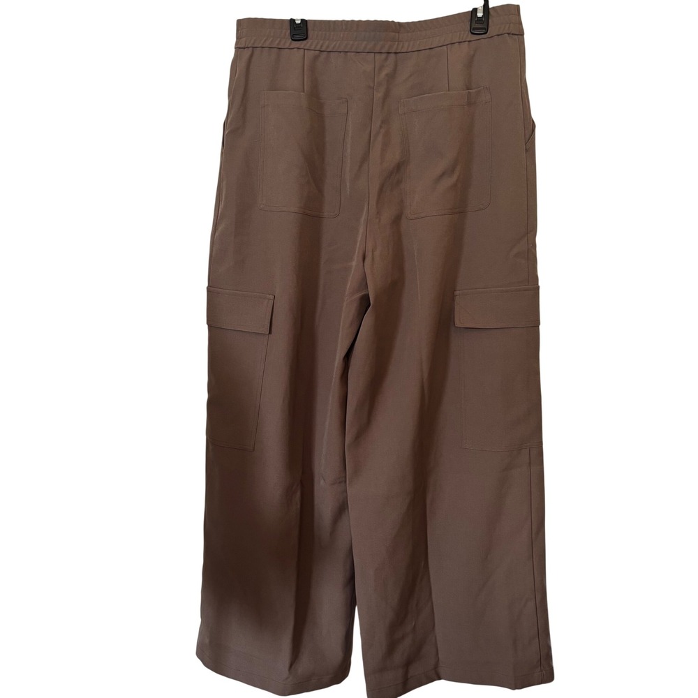 Halara Women's Cargo Pants XL‎ NWT Wide Leg High Waist Pleated Brown